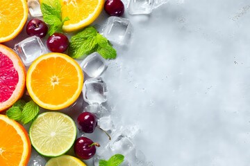Refreshing Cocktail Ingredients in Negative Space