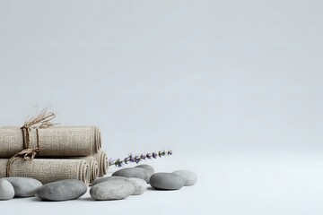 Asymmetrical Yoga Mats and Stones in Negative Space