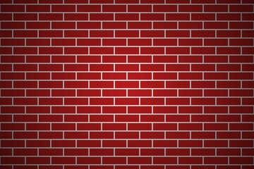 Obraz premium Red Brick Wall Background With Subtle Light Gradient And Clean Brick Pattern Texture
