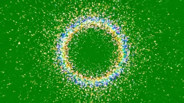 Firework particle explosion circle green screen overlay element 2026 new year celebration