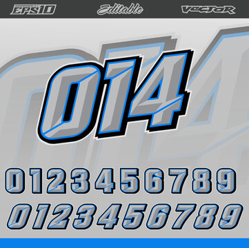 Racing decals and number set