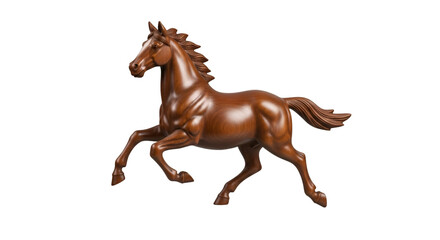 Wooden Horse Sculpture in Dynamic Pose carving
