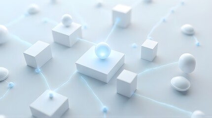 Modern technology concept with glowing connections and nodes