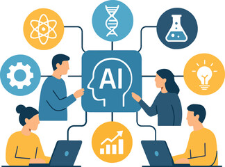 Artificial Intelligence Visualizing Invisible Scientific Phenomena Illustration