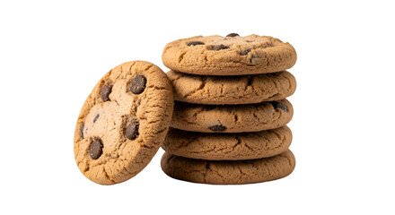 Stack of Chocolate Chip Cookies on Black Background