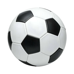 Isolated, photo-realistic soccer ball against a black background. Detailed, geometric pattern