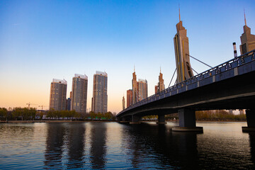Naklejka premium beijing canal business district