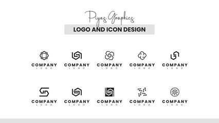 Circular Hexagonal Logo Icon Collection
