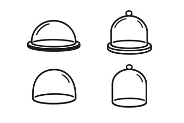Fototapeta premium Four cloche icons on a gray background