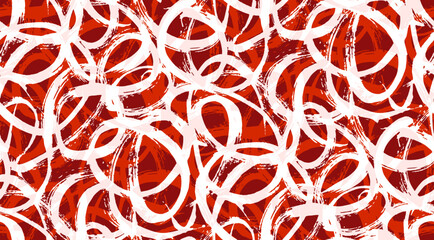 Line Doodle Seamless Pattern 99 - Brushstroke Loops