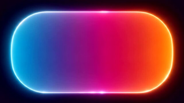 Vibrant neon gradient oval shape glowing against a dark background, ideal for modern design