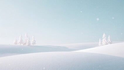 Fototapeta premium Serene winter landscape with snowy hills
