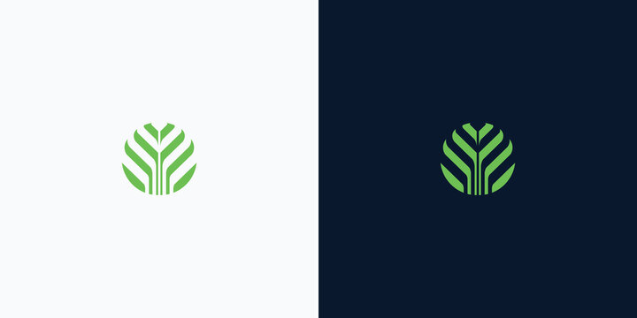 leaf globe nature growth logo design