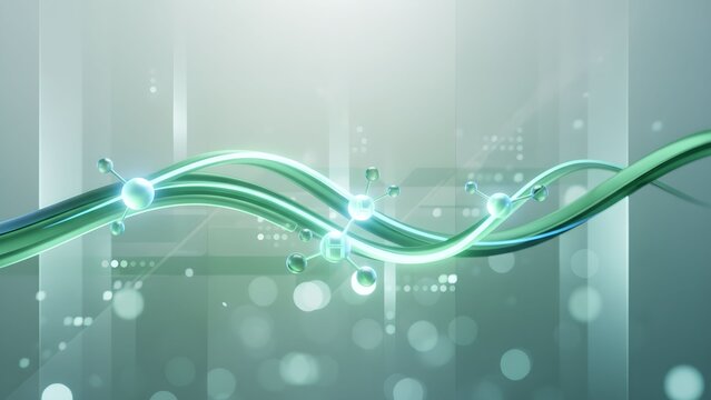 Abstract representation of green hydrogen fuel cell technology