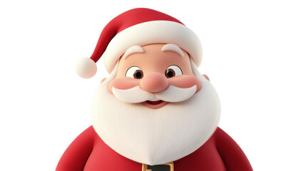 A cartoonish image of Santa Claus with a red hat and a white beard