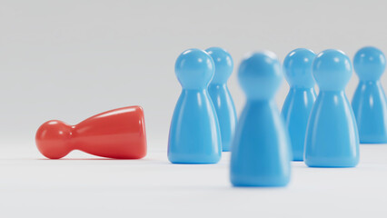 Fallen Red Piece: Defeat Amid Upright Blue Conformity © Duan