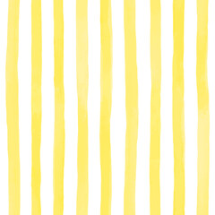 Beautiful seamless pattern with Orange yellow watercolor stripes. hand painted brush strokes, striped background. Vector illustration.