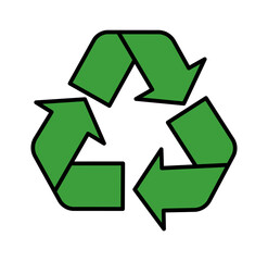Obraz premium A green recycling symbol representing sustainability and environmental responsibility.