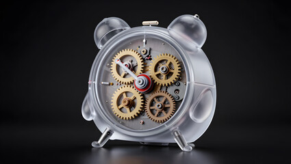 Transparent Timepiece with Clear Gears