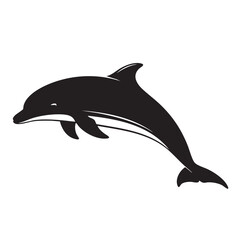 Fototapeta premium Stylized Illustration of a Dolphin Leaping in MidAir
