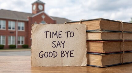 Academic graduation and school farewell time to say goodbye concept for students completing educational milestones 