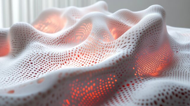 Futuristic textile with embedded technology and intricate patterns. Smart textile