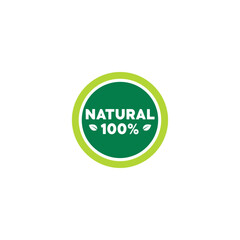 Natural 100 Percent Circle Badge Seal.