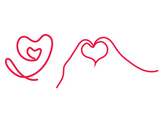 Minimal Hand-Drawn Heart Line Art Continuous One-Line Love Symbol