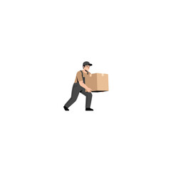 Man Carrying Cardboard Box While Walking.