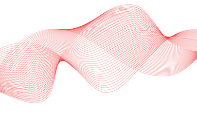 Abstract Red Pink Gradient Wavy Lines Seamless Pattern Background - Fluid Flowing Wave Texture Vector Illustration, abstract waves.