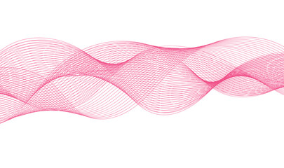 Abstract Pink Wavy Lines Seamless Pattern Background - Pastel Flowing Wave Texture Vector Illustration, abstract waves.