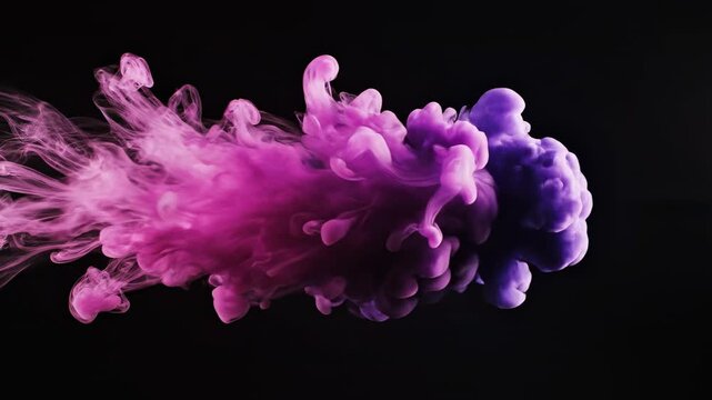 Vibrant magenta and purple gaseous vapor forming an organic abstract wall of color smoothly flowing across the empty frame background technology, design, graphics