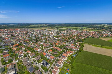 Blick &uuml;ber die Lech-Ebene rund um Kissing im Kreis Aichach-Friedberg