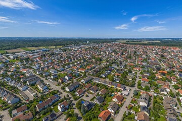 Blick &uuml;ber die Lech-Ebene rund um Kissing im Kreis Aichach-Friedberg