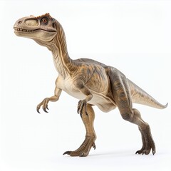 Fototapeta premium Detailed representation of an allosaurus dinosaur figure isolated on a clean white background
