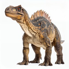 Obraz premium Statuesque dinosaur form with intricate detailing presented against stark white background