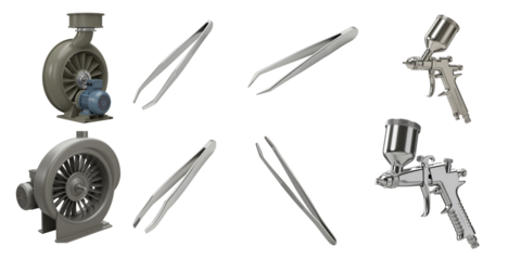 assorted industrial tools and equipment for manufacturing and repair