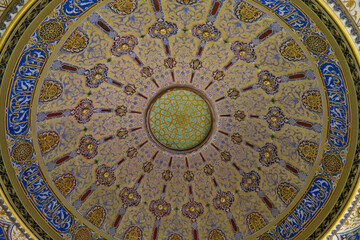 Intricate Ottoman Mosaic Dome Ceiling Pattern Detail