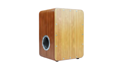 Wooden Cajon Drum Isolated on White Background