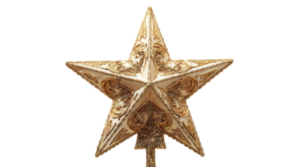 Ornate gold star Christmas tree topper