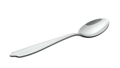 A shiny silver utensil, a spoon, against a stark black backdrop