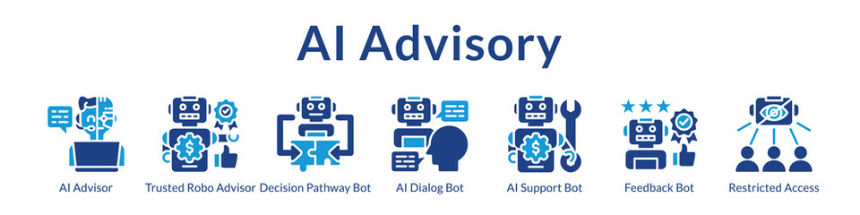 Fototapeta premium AI Advisory Services with Intelligent Chatbots Decision Support Personalized Recommendations and Secure Consulting
