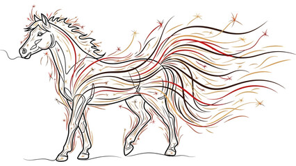magical horse with flowing mane and tail © Ahmad
