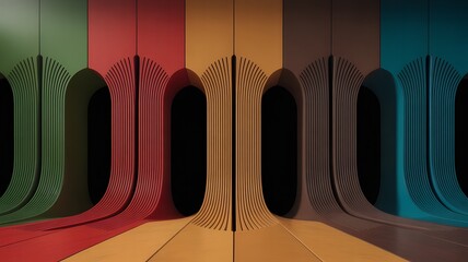 Vibrant colorful modern light fixtures in sleek interior design