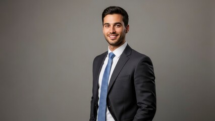 Young professional smiling in suit