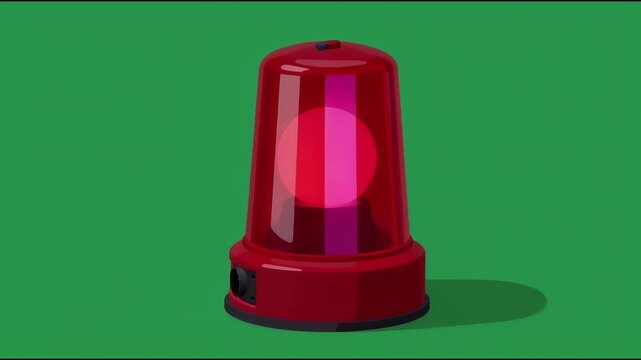Red warning light flashing steadily against solid green background