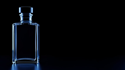 Elegant minimalist glassware a conceptual photograph of a modern spirit bottle on black