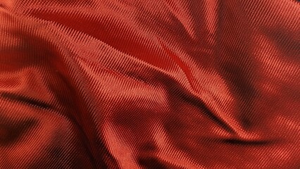 Luxury red silk satin fabric texture background with elegant ripples for festive holiday fashion design