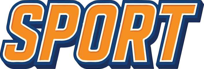 Sport text vector transparent
