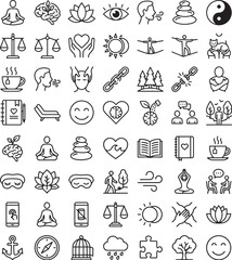 Fototapeta premium Mental Health Icons